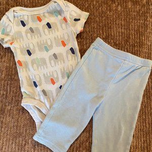 Cloud Island and Baby Gear Onesie of Onesie & Pants 3-6M
